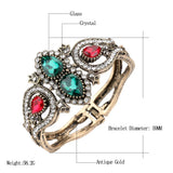 Boho Retro Glass Crystal Cuff Bracelet Hand Accessories