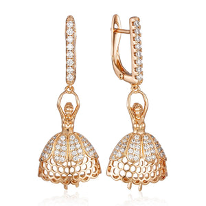 Ballerina Zircon Pendant Earrings 585 Rose Jewelry Accessories