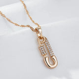 Rose Gold Pendant Necklace with Zircon - Women's Jewelry