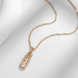 Rose Gold Pendant Necklace with Zircon - Women's Jewelry