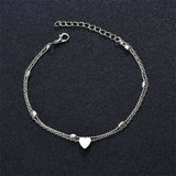 Women's Anklets Gold/Silver Plated Foot Chain Jewelry Heart Charm