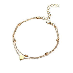 Women's Anklets Gold/Silver Plated Foot Chain Jewelry Heart Charm