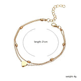Women's Anklets Gold/Silver Plated Foot Chain Jewelry Heart Charm