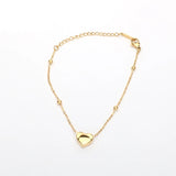 Stainless Steel Heart Charm Bracelet Anklet for Women Plated