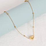 Stainless Steel Heart Charm Bracelet Anklet for Women Plated