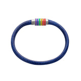 LGBT Rainbow Rope Bracelet Wax Cord Hologram Magnetic Closure