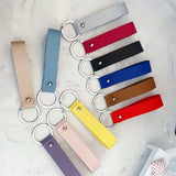 PU Leather Wrist Strap Keychain for Women