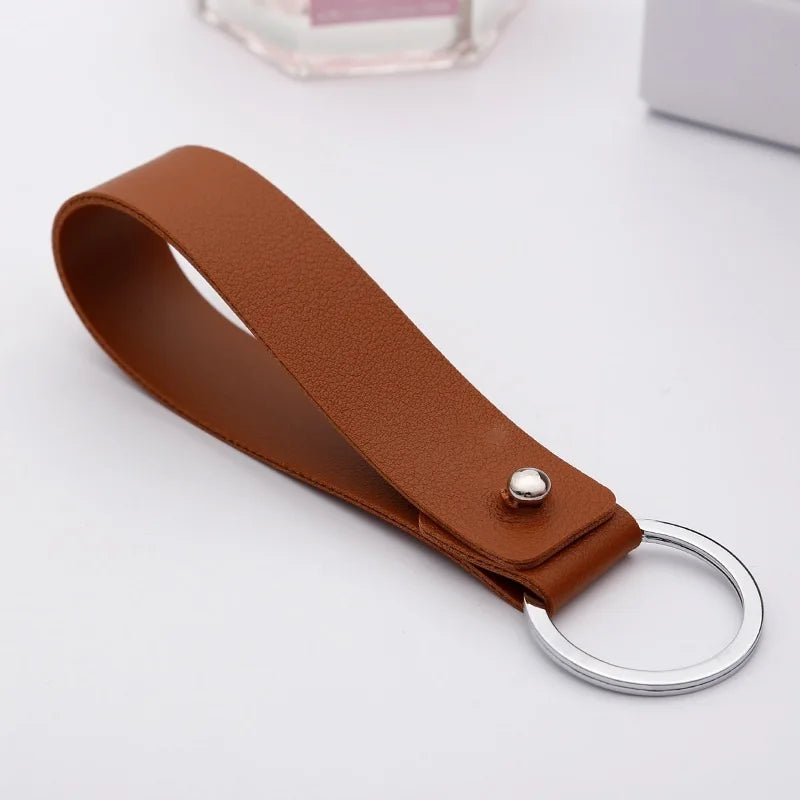PU Leather Wrist Strap Keychain for Women
