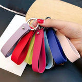 PU Leather Wrist Strap Keychain for Women