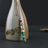 Bamboo Knot Jade Pendant Keychain