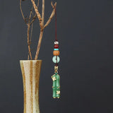 Bamboo Knot Jade Pendant Keychain