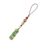 Bamboo Knot Jade Pendant Keychain