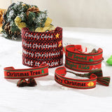 Adjustable Rope Bracelet Christmas Jewelry Lace Up Tassel Star Snow Hat
