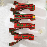 Adjustable Rope Bracelet Christmas Jewelry Lace Up Tassel Star Snow Hat