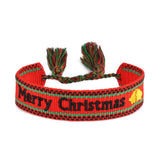 Adjustable Rope Bracelet Christmas Jewelry Lace Up Tassel Star Snow Hat