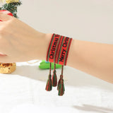 Adjustable Rope Bracelet Christmas Jewelry Lace Up Tassel Star Snow Hat