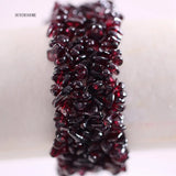 Red Garnet Wrap Bracelet Natural Stone Pulseras - H041
