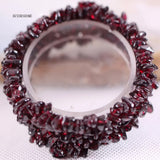 Red Garnet Wrap Bracelet Natural Stone Pulseras - H041