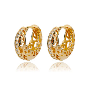 Hollow Flower Hoop Earrings Wedding Party Gift Jewelry