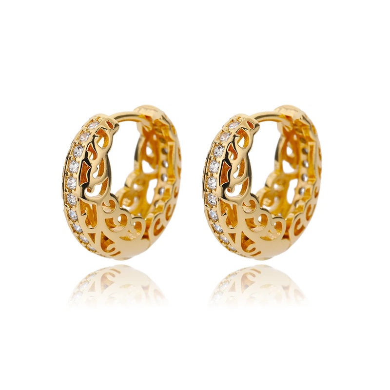 Hollow Flower Hoop Earrings Wedding Party Gift Jewelry