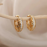 Hollow Flower Hoop Earrings Wedding Party Gift Jewelry
