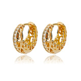 Hollow Flower Hoop Earrings Wedding Party Gift Jewelry