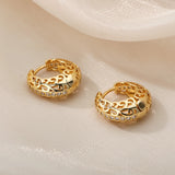 Hollow Flower Hoop Earrings Wedding Party Gift Jewelry