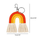 Rainbow Keychain for Women Boho Key Holder Macrame Bag Charm