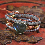 Labradorite Natural Stone Friendship Bracelet Boho Ethnic Unique