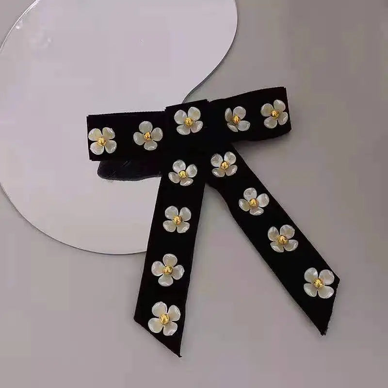 Fairy Hair Ornaments Bow Knot Flower Hairpin Edge Clip for Girls