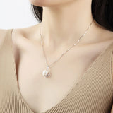 925 Silver Pearl Pendant Necklace for Women