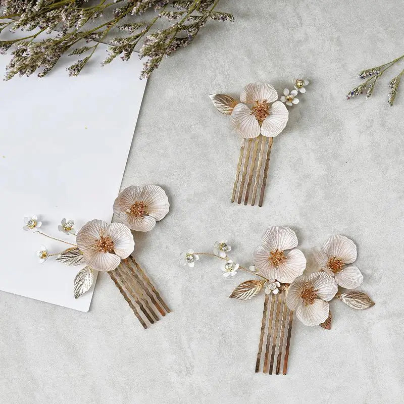 Bridal Flower Hairpins Rhinestones Crystal Headpieces