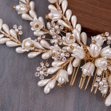 Crystal Flower Headpiece Hair Comb Clip for Brides