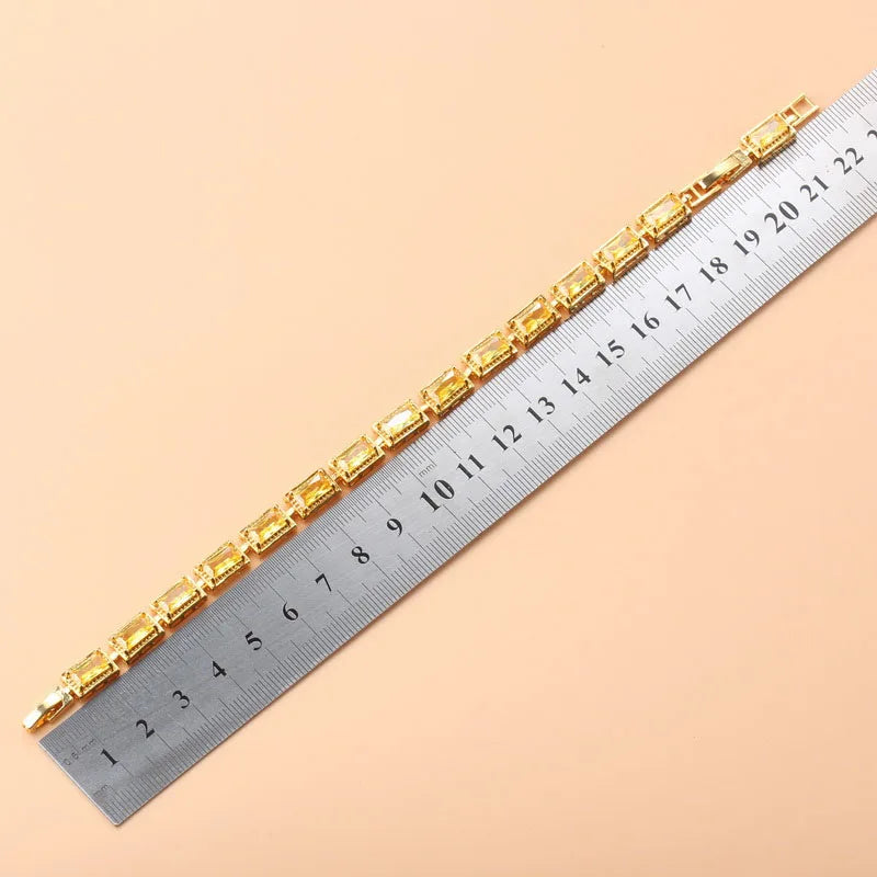 Yellow Cubic Zirconia AAA+ Bracelet Bangle For Women