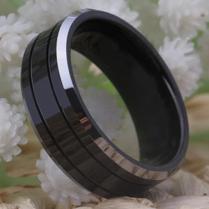 His Her Promise Ring Tungsten Anniversary Ring
