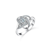 925 Silver Rhinestone Open Rings For Women Girl LR315