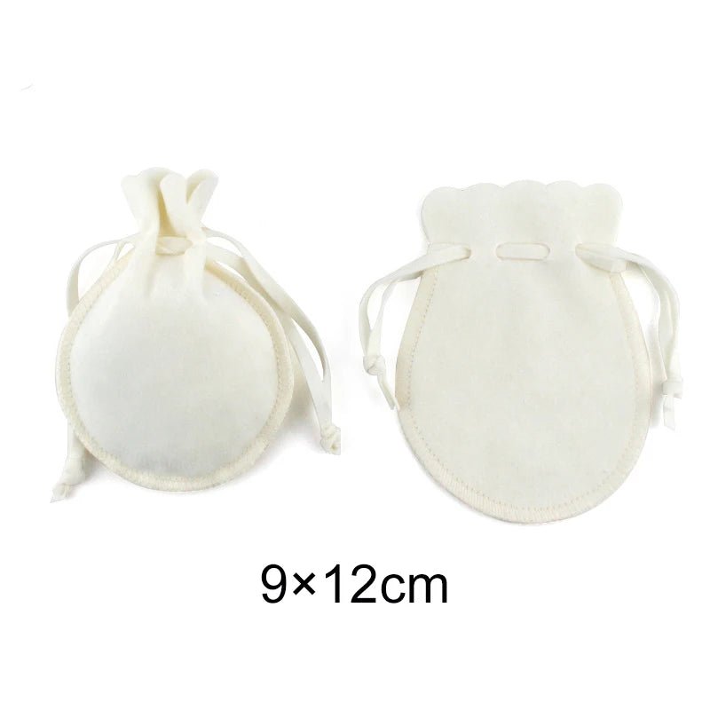 50pcs Wedding Candy Bags with Logo 7 9cm 9 12cm Drawstring Velvet Gift Bags