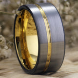 10MM Tungsten Carbide Wedding Band Love Ring - Golden/Blue/Silver Colors