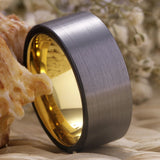 10MM Tungsten Carbide Wedding Band Love Ring - Golden/Blue/Silver Colors