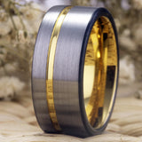 10MM Tungsten Carbide Wedding Band Love Ring - Golden/Blue/Silver Colors