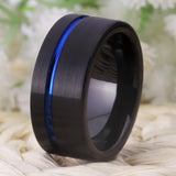 10MM Tungsten Carbide Wedding Band Love Ring - Golden/Blue/Silver Colors