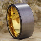 10MM Tungsten Carbide Wedding Band Love Ring - Golden/Blue/Silver Colors