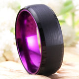 Tungsten Purple Aluminum Engagement Ring Engraving Drop