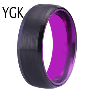 Tungsten Purple Aluminum Engagement Ring Engraving Drop