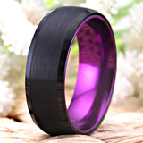 Tungsten Purple Aluminum Engagement Ring Engraving Drop