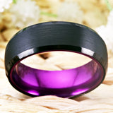 Tungsten Purple Aluminum Engagement Ring Engraving Drop
