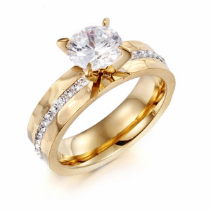 CZ Wedding Ring Rhinestone Women's Engagement Party Band