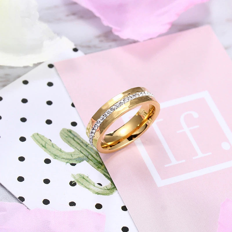 CZ Wedding Ring Rhinestone Women's Engagement Party Band