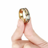 Abalone Shell Stainless Steel Men's Wedding Band Ring Size 6.5-11.5