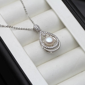 925 Sterling Silver Freshwater Pendant Necklace for Women